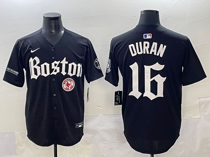 Men 2025 Boston Red Sox #16 Duran Black Five generations Joint Name Nike MLB Jersey style 18->boston red sox->MLB Jersey